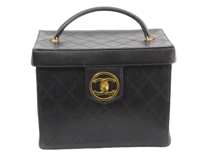 Chanel Vanity case Cuir Noir  ref.66916