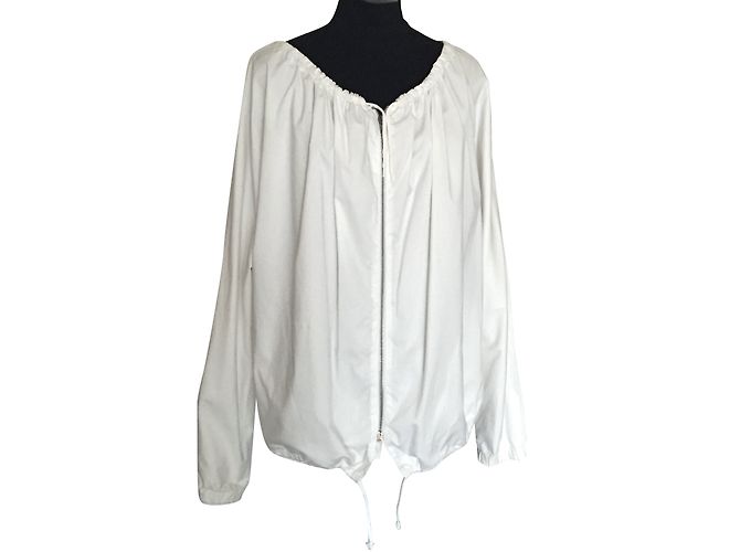 Giacca in gabardine di cotone bianca Helmut Lang Bianco