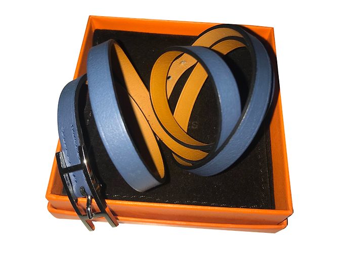 Hermès Double round hapi bracelet Blue 