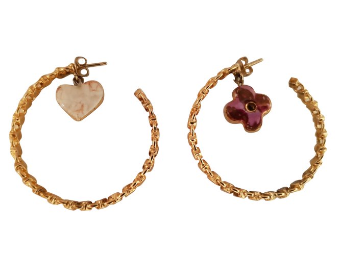 Louis Vuitton Earrings Golden Metal  ref.66945