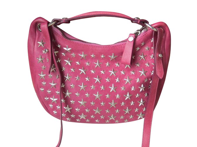 Jimmy Choo Bolsas "Sky" Rosa Couro  ref.66955