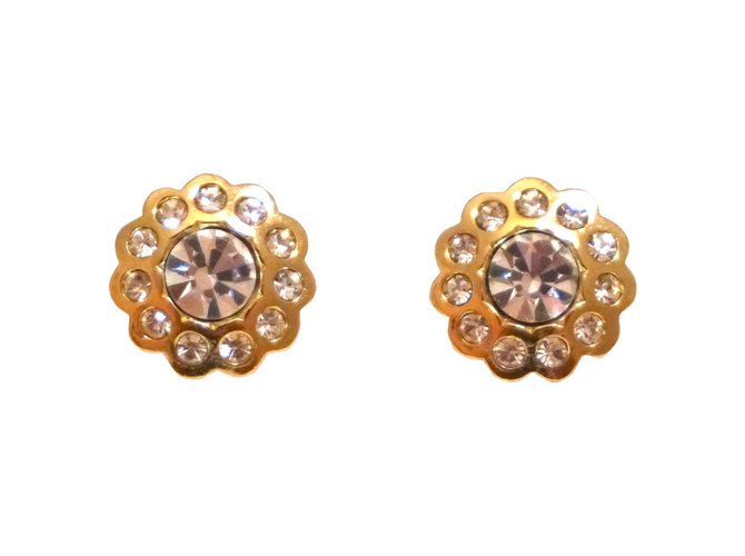 Christian Dior Earrings Golden Gold-plated  ref.67133