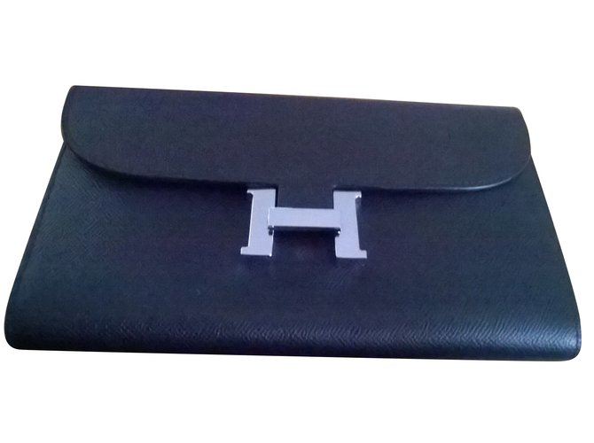 Constance Hermès Wallets Black Leather  ref.67193