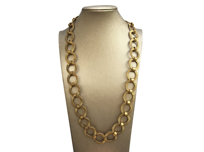 Yves Saint Laurent necklace Golden Metal  ref.67225