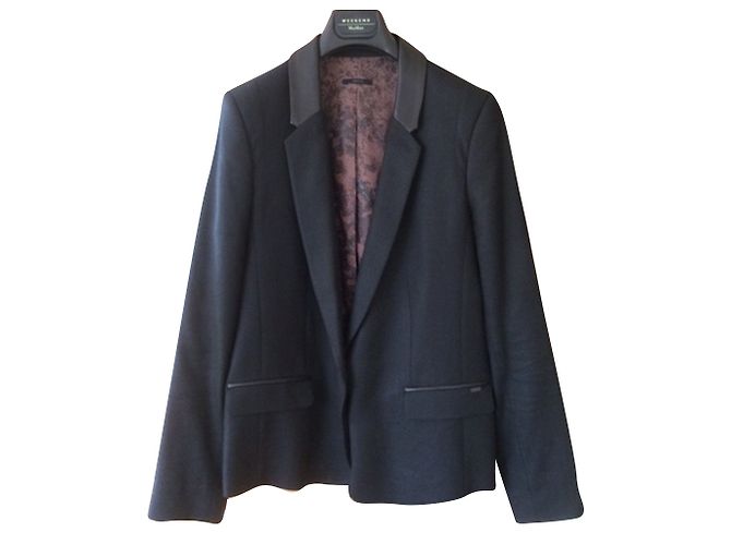 Ikks Black Tailor Jacket Viscose and Wool