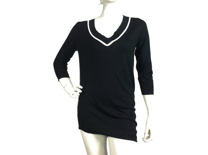 Sportmax Pure silk knitted tunic Black White  ref.67251