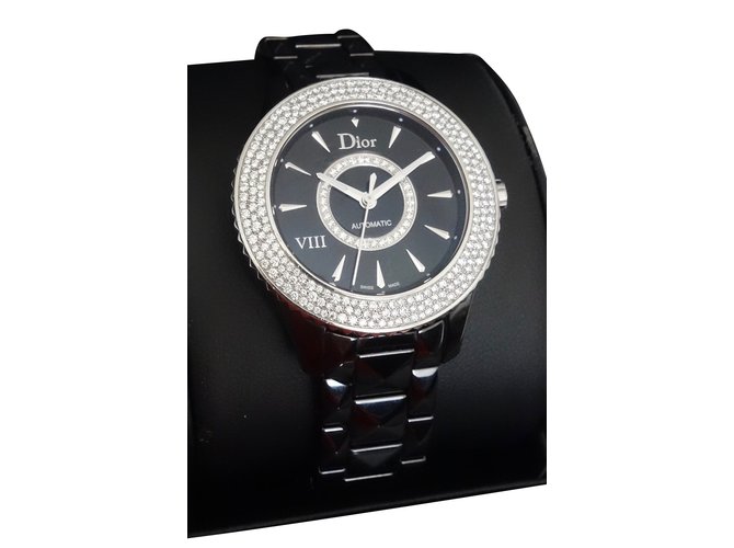 Dior Feine Uhr Schwarz Keramisch  ref.67274