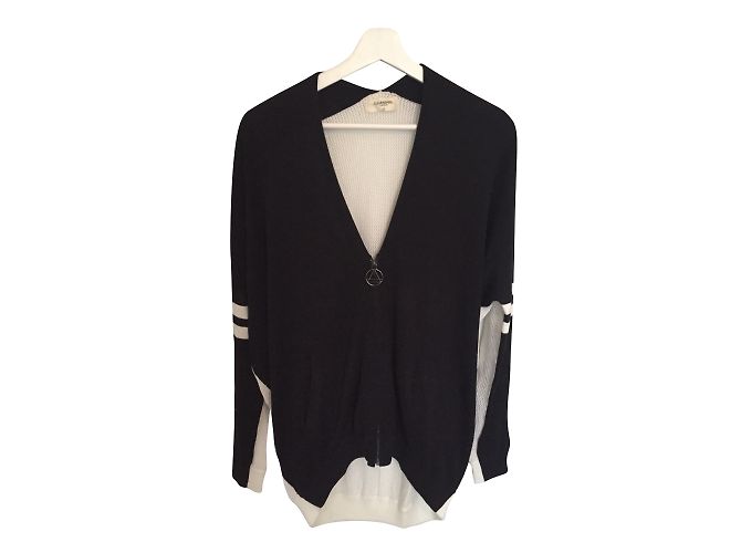 Eleven Paris Strickjacke aus Baumwolle schwarz weiß