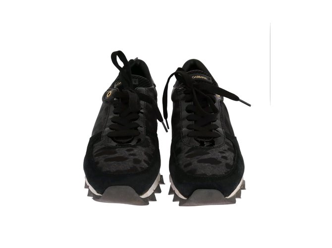 Dolce & Gabbana Sneakers Black White Leather  ref.67309