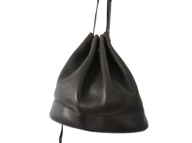 Bolso tipo saco Hermès Market cuero marrón oscuro