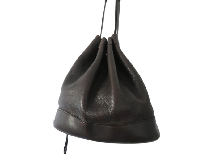 Hermès Market Bag Dark brown Leather  ref.67322