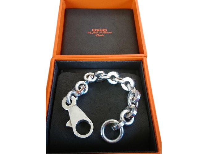 Hermès Voltige Bracelet Silvery Silver  ref.67359