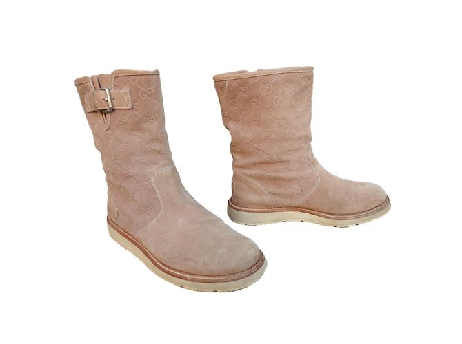 Botines Gucci Beige de Gamuza