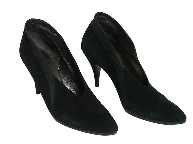 Autre Marque Décolleté René Caty in scamosciato e grosgrain neri Nero