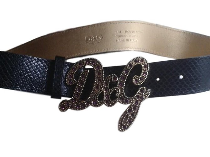 Dolce & Gabbana Cinturones Negro Cuero  ref.67420