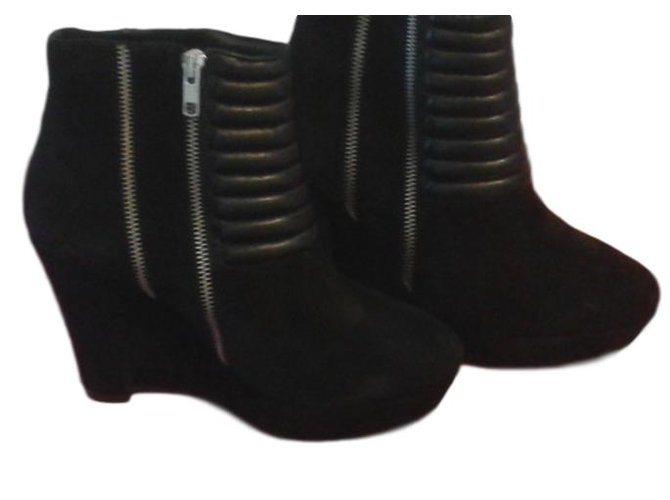 The Kooples Ankle Boots Black Deerskin  ref.67423