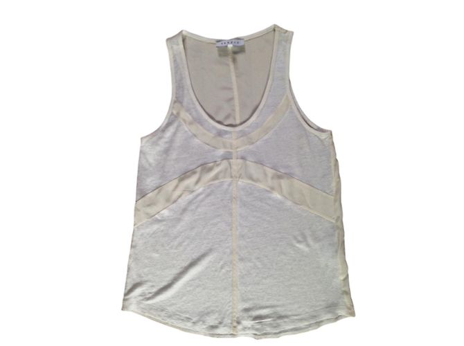 Top Sandro de seda e viscose branco e creme Carne