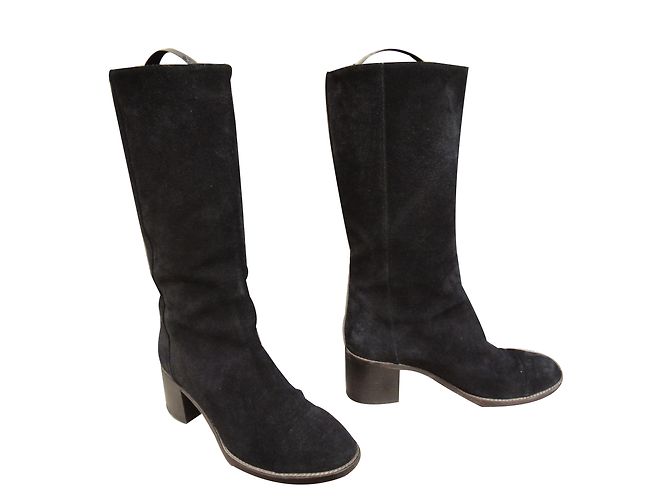 Marni Camargaise Stiefel Schwarz Wildleder
