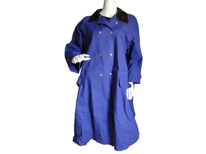 Hermès Trench coats Blue Purple Cotton  ref.67579