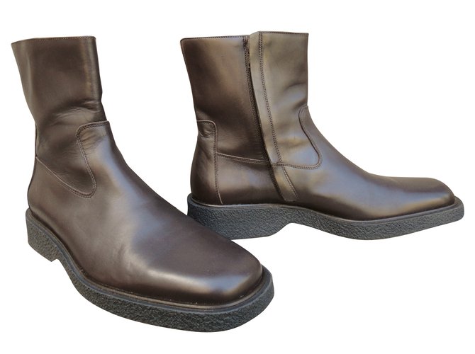 Gucci Boots Dark brown Leather  ref.67622