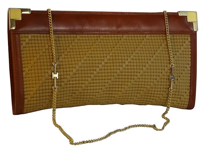 Bolsa Hermès Borsa em couro trançado marrom