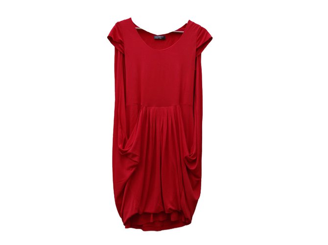 Alexander Mcqueen Dress Red Polyester Viscose  ref.67708