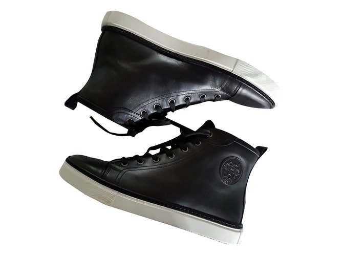 Hermès sapatos novos Hermes Preto Couro  ref.67734