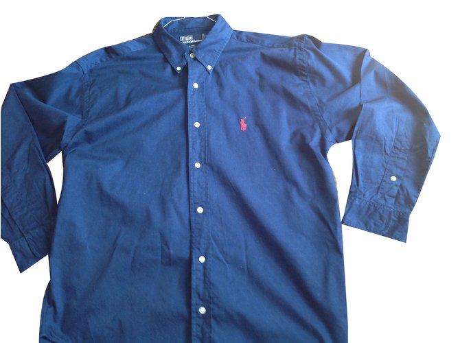 Polo Ralph Lauren Shirt Navy blue Cotton  ref.67744