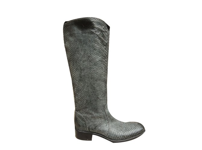 Sartore Python Leather Boots Grey