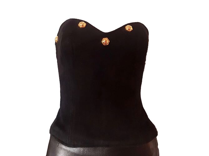 Bustier Jitrois em camurça preta Preto