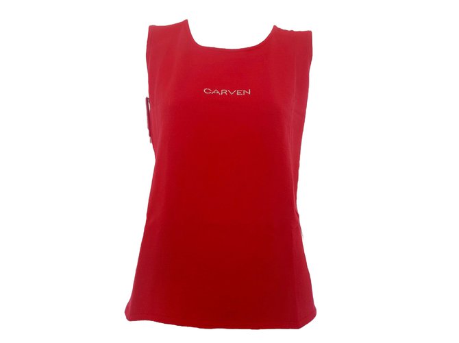 Carven Top Red Viscose  ref.67797