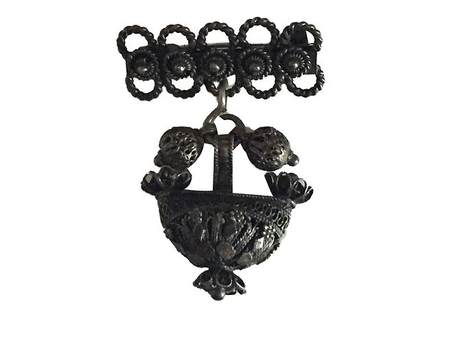 Autre Marque Silberne filigrane Brosche