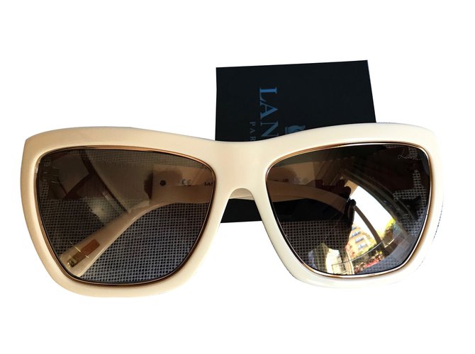 Lanvin Sonnenbrille Beige Kunststoff  ref.67843