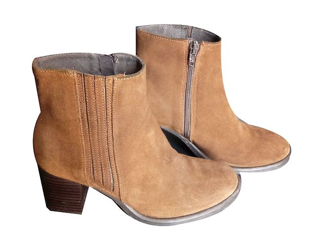 Mocassins Jonak Caramel en Cuir de Cerf à Talons Hauts