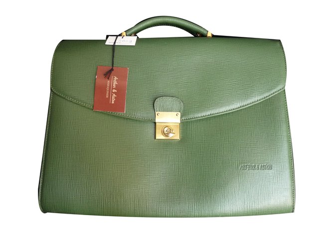 Autre Marque arthur et aston Bag Green Leather  ref.67869