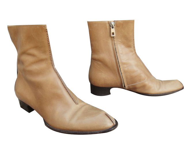 Bally Ankle Boots Beige Leather  ref.67936