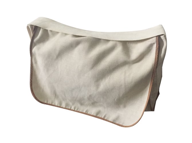 Autre Marque Travel bag Cream Light brown Linen  ref.67954