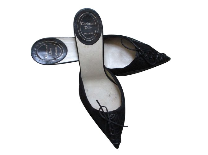 Dior Mules Black Leather  ref.67955