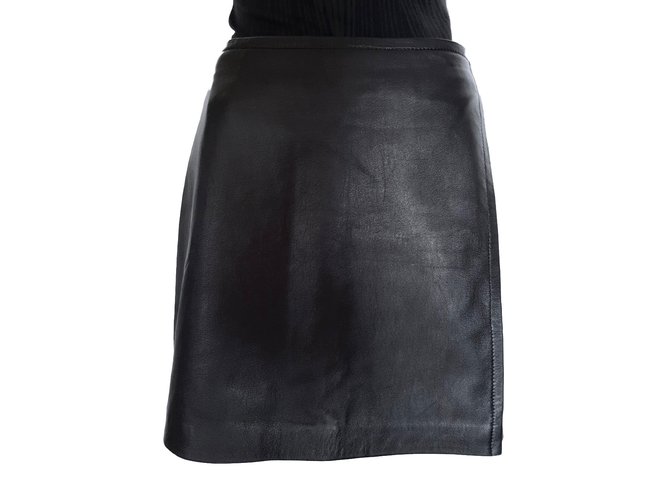 Joseph Wrap Skirt Black Leather  ref.67969
