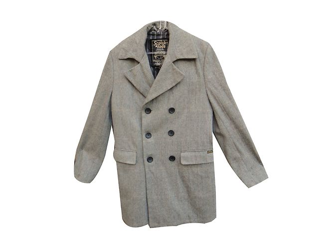 Scotch and Soda Grey Wool Blend Coat M