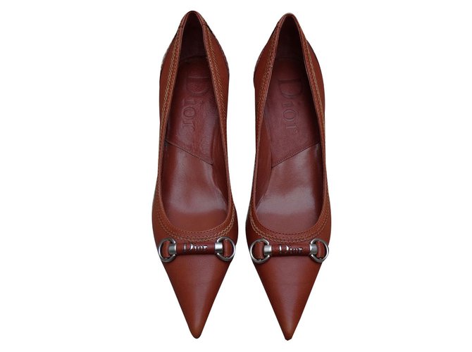Dior Heels Brown Leather  ref.68003