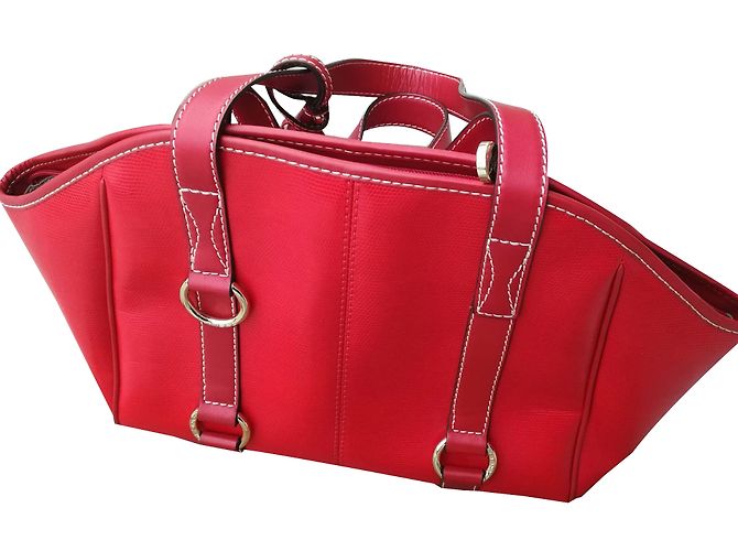 Sac à main Lancel en cuir rouge