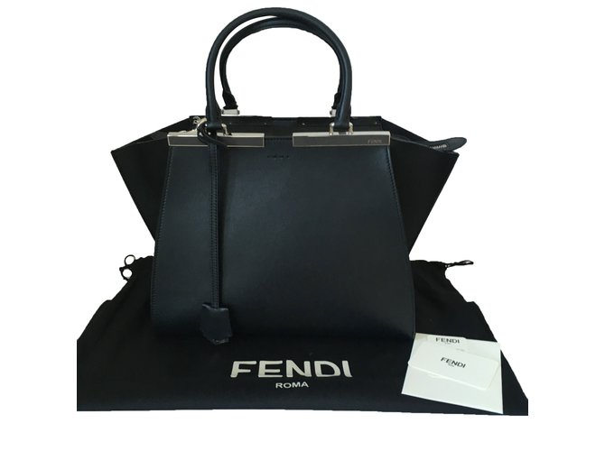 Fendi 3Jours Handbags Leather Black ref 