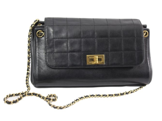 Chanel Shopper Black Leather  ref.68172