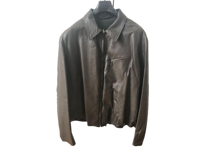 Hermès Blazers Jackets Brown Leather  ref.68173