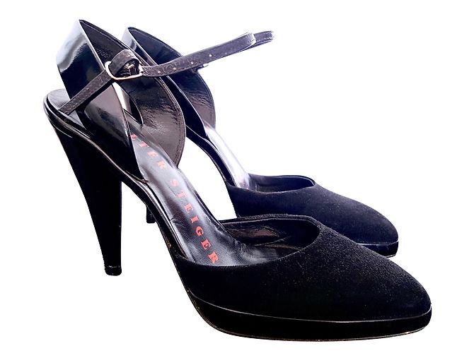 Décolleté Walter Steiger Salome in vernice e scamosciato nero