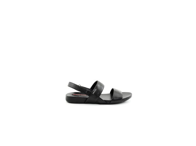 Prada sandals Black Leather  ref.68275