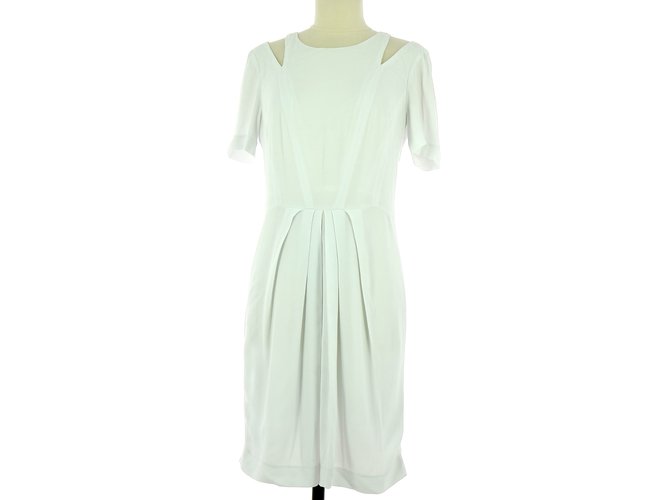 Sandro Dress White Viscose  ref.68295