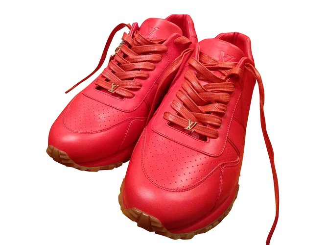 basket cuir rouge homme