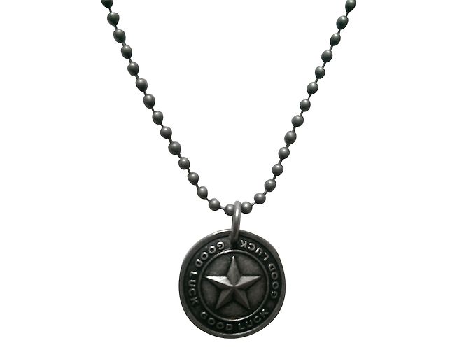 Marc Jacobs Good Luck Stern Medaillon Halskette Silber